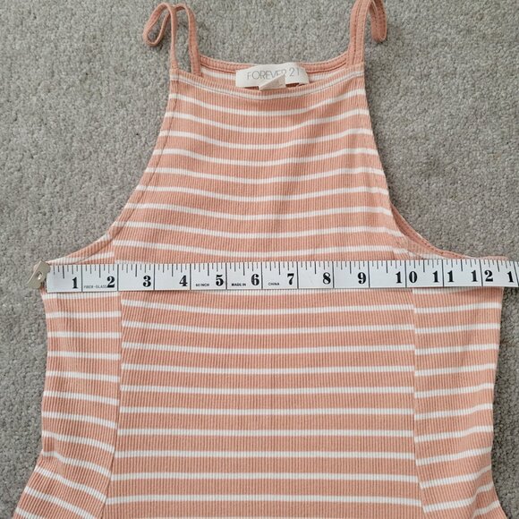 Forever 21 Blush and White Striped T-Shirt Dress Size US S - Picture 6 of 7